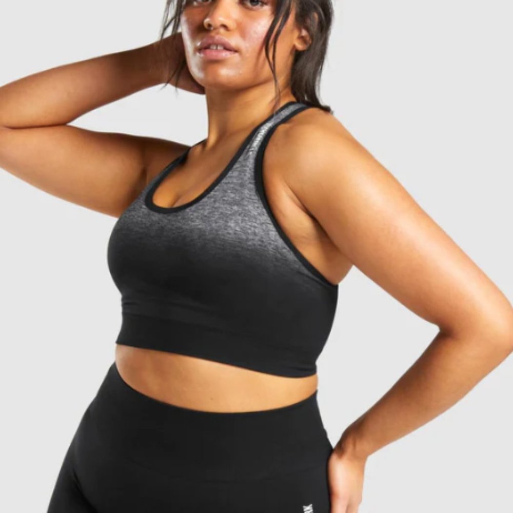 Adapt Ombre Seamless Sports Bra - Black